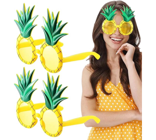 Tropikal Hawaii Ananas Şekilli Parti Gözlüğü 9.5 X 14 Cm Tropikal Hawaii Ananas Şekilli Parti Gözlüğü 9.5 X 14 Cm