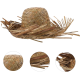 Tropikal Parti Naturel Hasır Hawaii Şapkası 13x36 Cm