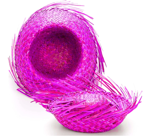 Tropikal Parti Pembe Fuşya Hasır Hawaii Şapkası 13x36 Cm Tropikal Parti Pembe Fuşya Hasır Hawaii Şapkası 13x36 Cm