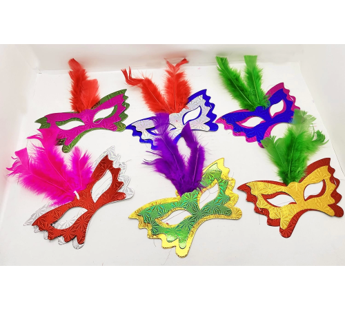 Tüylü Kağıt Karnaval Maskesi (639lı Set)