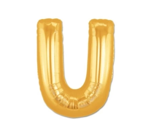 U Harf Folyo Balon Altın Renk 40 İnç U Harf Folyo Balon Altın Renk 40 İnç