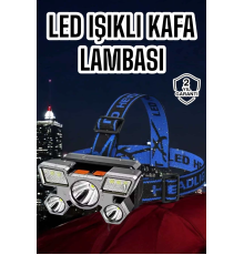 Ultra Güçlü Led Işık Şarjlı Kafa Lambası Balıkçı Lambası Kafa Feneri
