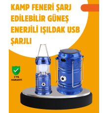 USB Şarjlı Çok Fonksiyonlu Kamp Feneri – Taşınabilir ve Dayanıklı