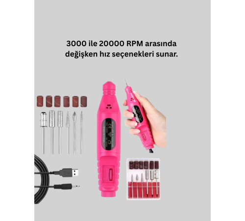 USB Şarjlı Çok Fonksiyonlu Tırnak Bakım Cihazı