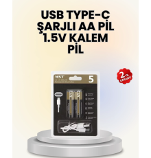 USB Type-C ile Hızlı Şarj Edilebilen AA Lityum Pil