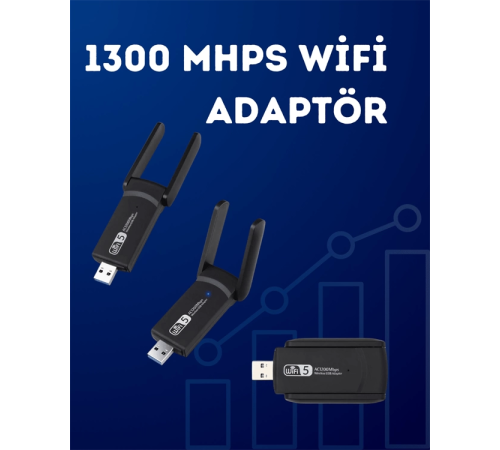 USB WiFi Adaptör – 1200 Mbps Hız USB WiFi Adaptör – 1200 Mbps Hız