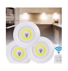 Uzaktan Kumandalı 3 Lü Spot Led Lamba Kablosuz Pilli Işıldak