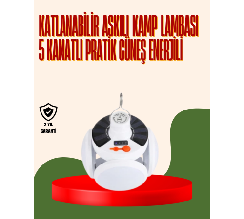 Uzaktan Kumandalı, 360 Derece Katlanabilir Solar LED Aydınlatma Çadır Lambası