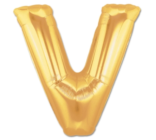 V Harf Folyo Balon Altın Renk 40 İnç V Harf Folyo Balon Altın Renk 40 İnç