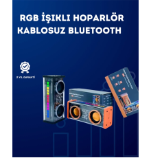 V9 10W TWS Stereo Hoparlör – Renkli Işık ve Uzun Pil