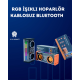 V9 10W TWS Stereo Hoparlör – Renkli Işık ve Uzun Pil