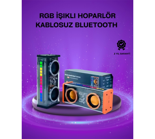 V9 Kablosuz Bluetooth Hoparlör – Canlı Renkli Işık ve Uzun Pil