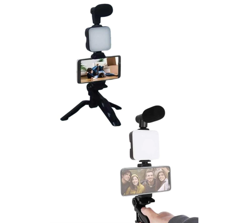 Video Making Kit Telefon Tutucu Vlog Video Mini Led Işıklı Video Making Kit Telefon Tutucu Vlog Video Mini Led Işıklı