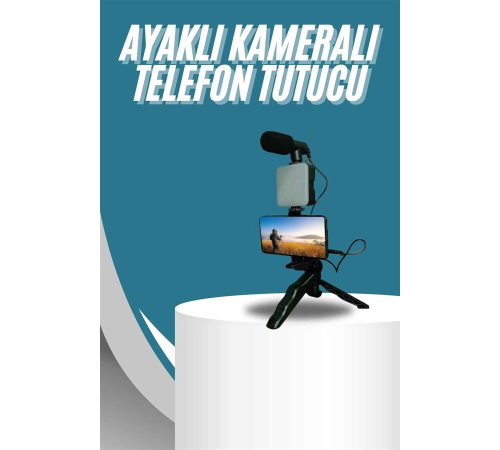 Video Making Kit Telefon Tutucu Vlog Video Mini Led Işıklı Video Making Kit Telefon Tutucu Vlog Video Mini Led Işıklı