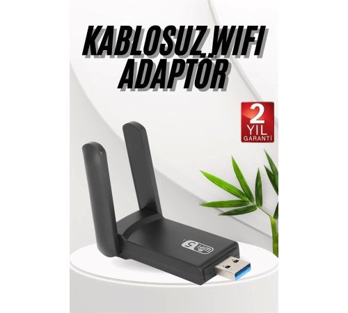 Wifi Adaptörü Bt5.0 Wifi 2'si Bir Arada Çift Bantlı Çift Anten Wifi Adaptörü Bt5.0 Wifi 2'si Bir Arada Çift Bantlı Çift Anten
