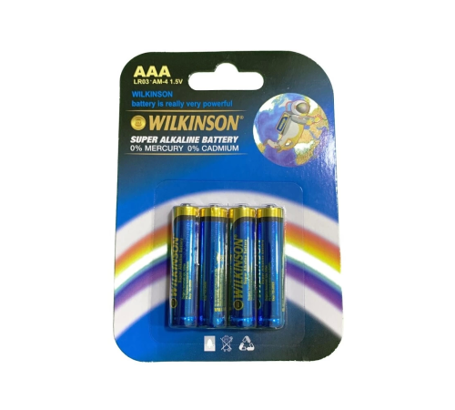 Wılkınson Aaa Lr03 Am-4 4'lü 1.5 V Süper Alkalin İnce Pil Wılkınson Aaa Lr03 Am-4 4'lü 1.5 V Süper Alkalin İnce Pil