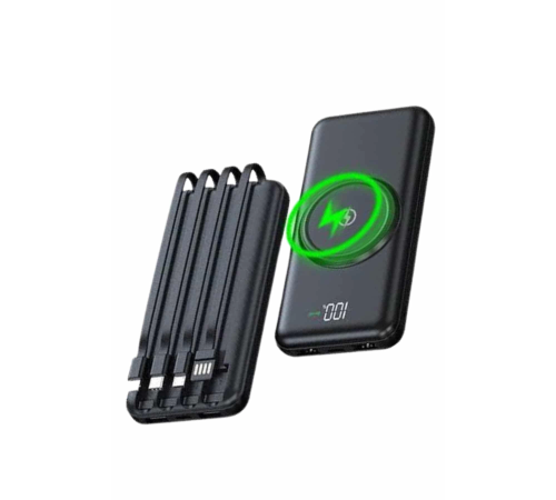 Wireless Powerbank 10000 Mah LED Ekranlı Dahili Kablolu Hızlı Şarj