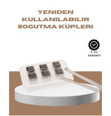 Yeniden Kullanılabilir 304 Çelik Metal Buz Küpleri 4'lü Set