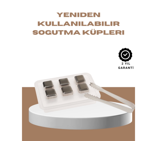 Yeniden Kullanılabilir 304 Çelik Metal Buz Küpleri 4'lü Set Yeniden Kullanılabilir 304 Çelik Metal Buz Küpleri 4'lü Set