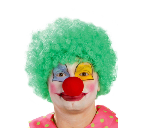 Yeşil Renk Kıvırcık Afro Bonus Peruk Takma Saç Ve Kırmızı Burun Seti Yeşil Renk Kıvırcık Afro Bonus Peruk Takma Saç Ve Kırmızı Burun Seti