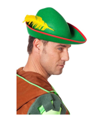Yeşil Renk Robin Hood Şapkası Sarı Tüylü