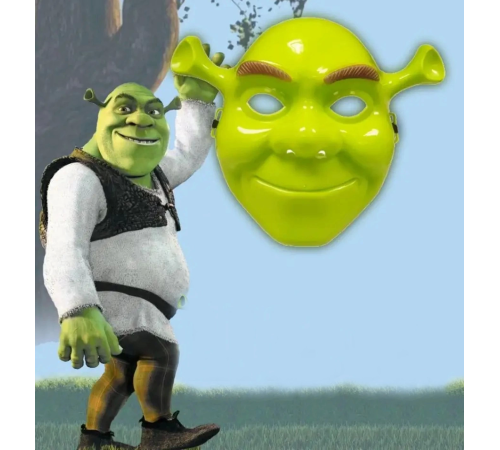 Yeşil Shrek Maskesi 21x25 Cm