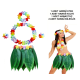 Yetişkin Hawaii Kostüm Seti - Yaprak Etek Hawaii Set - 5 Parça