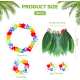 Yetişkin Hawaii Kostüm Seti - Yaprak Etek Hawaii Set - 5 Parça