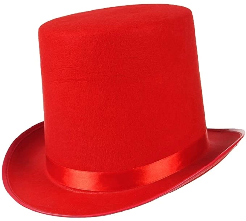 Yetişkinler İçin Kırmızı Renk Ringmaster Sihirbaz Şapkası Fötr Şapka 15 Cm Yetişkinler İçin Kırmızı Renk Ringmaster Sihirbaz Şapkası Fötr Şapka 15 Cm