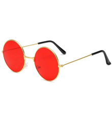 Yulak Cam John Lennon Tarzı Gold Çerçeveli Kırmızı Gözlük