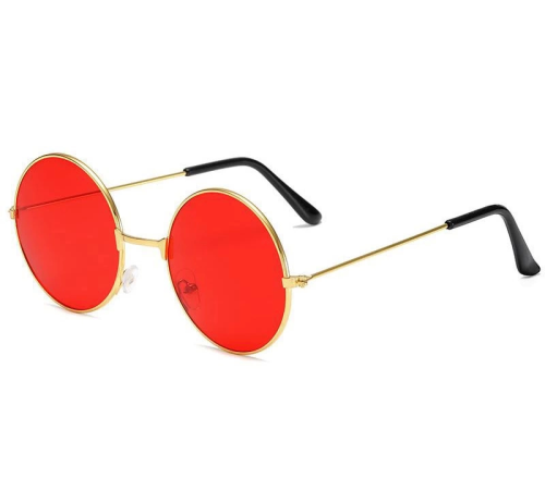 Yulak Cam John Lennon Tarzı Gold Çerçeveli Kırmızı Gözlük Yulak Cam John Lennon Tarzı Gold Çerçeveli Kırmızı Gözlük