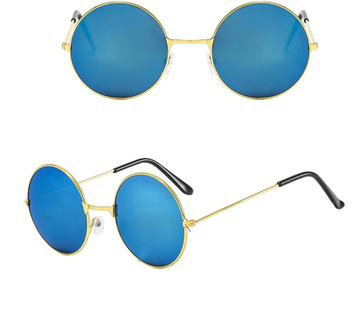 Yulak Cam John Lennon Tarzı Gold Çerçeveli Mavi Gözlük Yulak Cam John Lennon Tarzı Gold Çerçeveli Mavi Gözlük