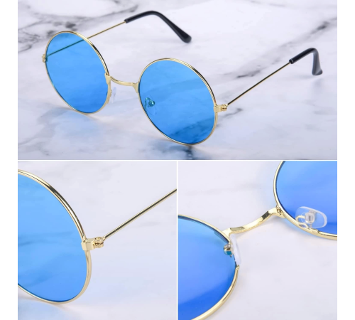 Yulak Cam John Lennon Tarzı Gold Çerçeveli Mavi Gözlük Yulak Cam John Lennon Tarzı Gold Çerçeveli Mavi Gözlük