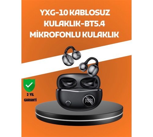 YXG10 Açık Kulak Bluetooth Kulaklık – Klipsli, Güvenli Spor Tasarım, 30 Saat Pil