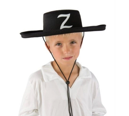 Z Logolu Çocuk Boy Bağcıklı Zorro Şapkası Z Logolu Çocuk Boy Bağcıklı Zorro Şapkası