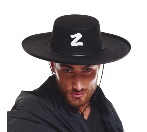 Z Logolu Yetişkin Boy Bağcıklı Zorro Şapkası