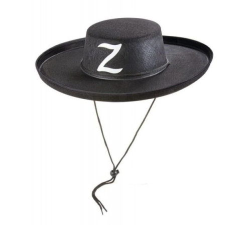 Z Logolu Yetişkin Boy Bağcıklı Zorro Şapkası