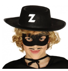 Z Logolu Zorro Şapkası Ve Zorro Maskesi Çocuk Boy