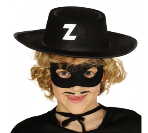 Z Logolu Zorro Şapkası Ve Zorro Maskesi Çocuk Boy Z Logolu Zorro Şapkası Ve Zorro Maskesi Çocuk Boy