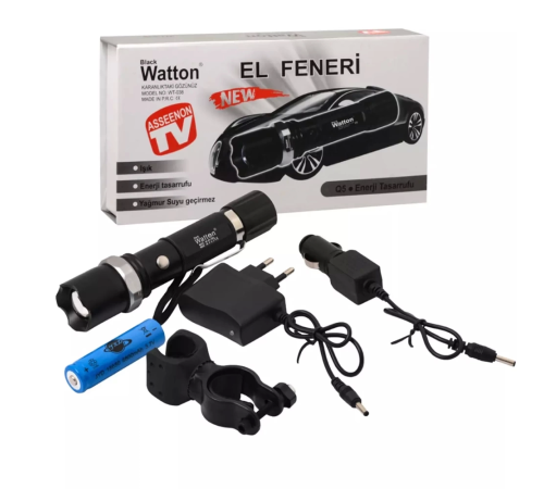 Zoomlu Şarjlı El Feneri En Uygun Fiyata  Wt-038