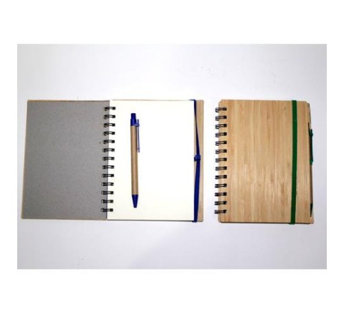 Telli Düz Yapraklı Defter Ahşap Tükenmez Kalemlikli