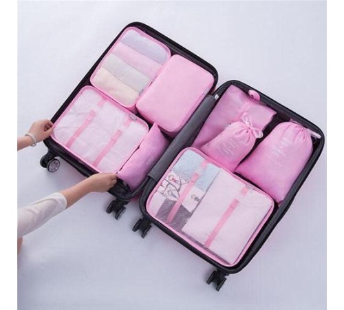 Bavul İçi Düzenleyici Organizer 6 lı Set - Pembe Renk