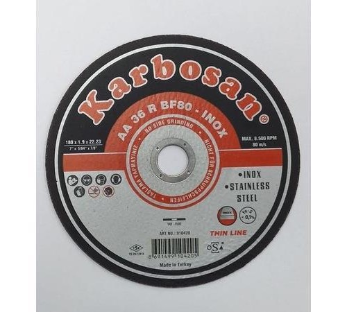 Karbosan Thinline İnox Kesici 180X1,9X22,23 mm Karbosan Thinline İnox Kesici 180X1,9X22,23 mm