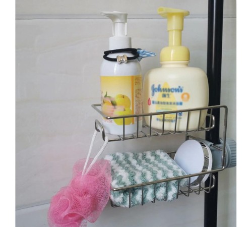 Metal Lavabo Rafı Organizer İki Katlı Sabunluk