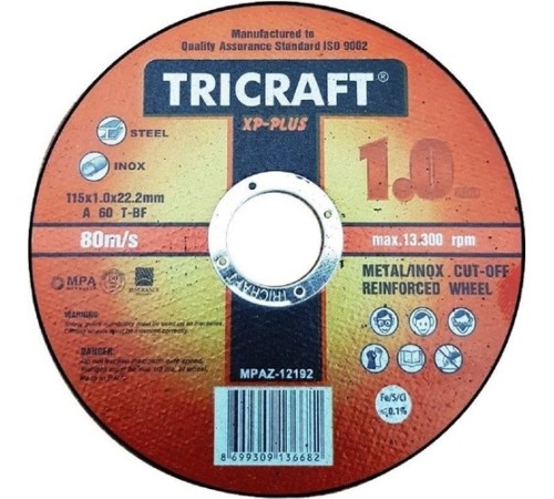 Meşem Trıcraft X Plus 115X1X22.23 mm Inox Kesici Taş 10 Adet MEŞEM-3301 Meşem Trıcraft X Plus 115X1X22.23 mm Inox Kesici Taş 10 Adet MEŞEM-3301