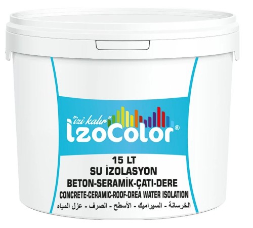 İzocolor Su Yalıtımı İzolasyon 15 Lt Yüksek Uv Dayanımlı Solventsiz Silikon Katkılı İzocolor Su Yalıtımı İzolasyon 15 Lt Yüksek Uv Dayanımlı Solventsiz Silikon Katkılı