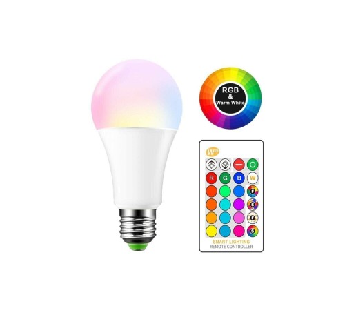 Uzaktan Kumandalı Rgb Çok Renkli Led Ampul E27 Duy