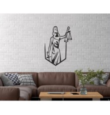 Duvar Dekor Süs Mdf Ahşap Adalet Terazisi 30x44 Siyah Renk