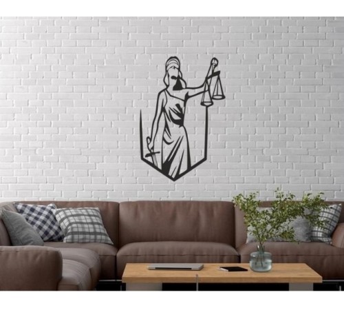 Duvar Dekor Süs Mdf Ahşap Adalet Terazisi 30x44 Siyah Renk