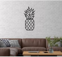 Duvar Dekor Süs Mdf Ahşap Ananas Desenli 13 x 27 Siyah Renk